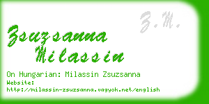 zsuzsanna milassin business card